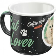 Cat Lover Enamel Mug